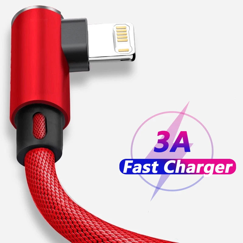 90° Fast Charging Lightning Cable (6.6 ft)