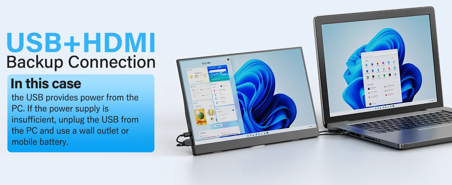 15.6" Full HD Portable Monitor - USB-C & Mini HDMI