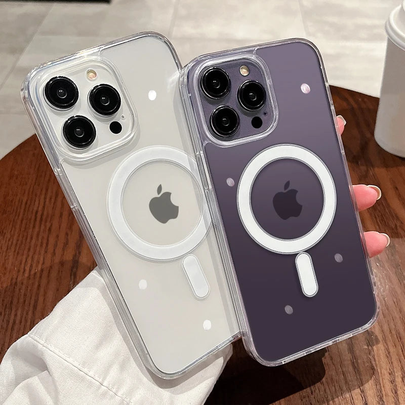 MagSafe Magnetic Clear Phone Case with Wireless Charging Ring