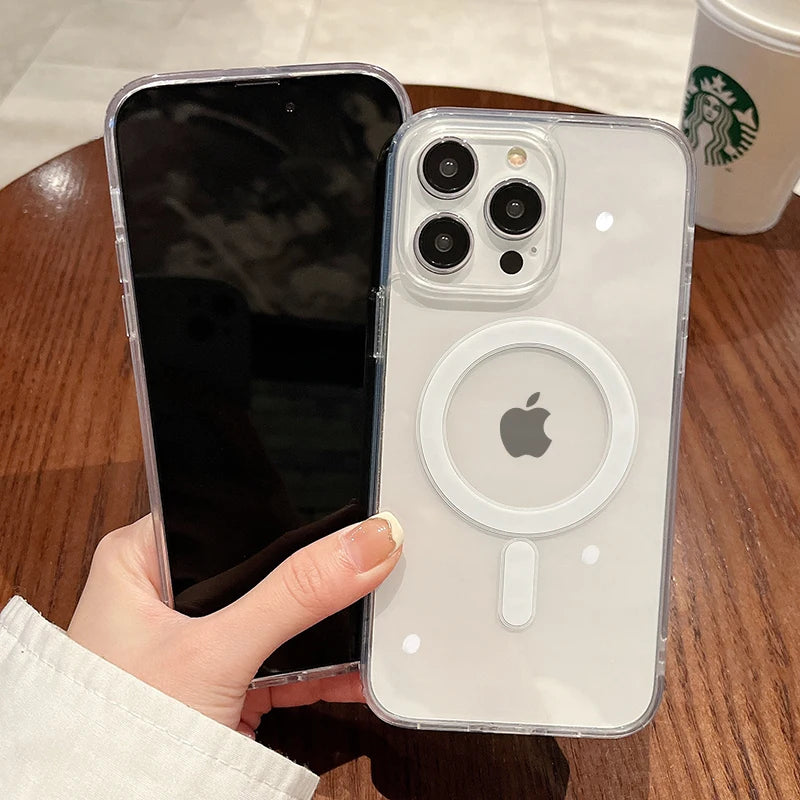 MagSafe Magnetic Clear Phone Case with Wireless Charging Ring