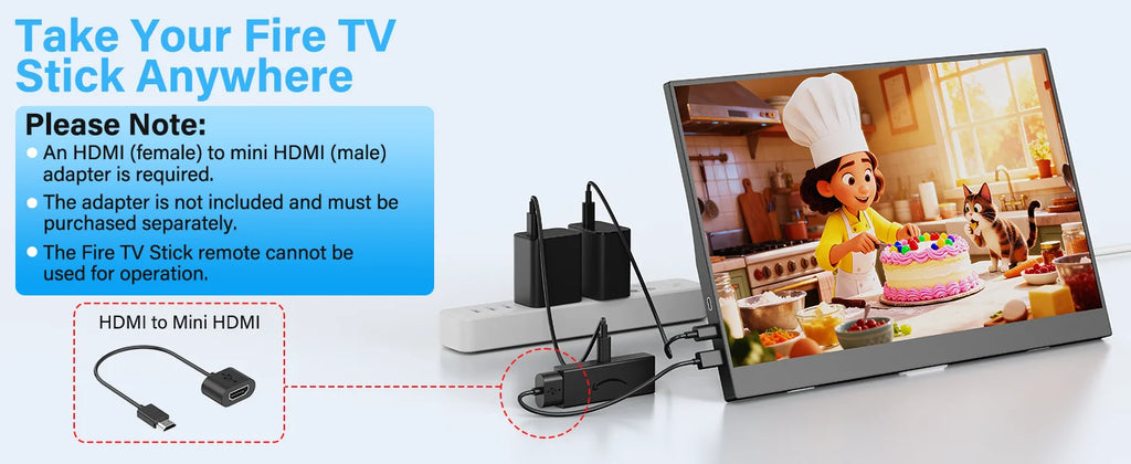 15.6" Full HD Portable Monitor - USB-C & Mini HDMI