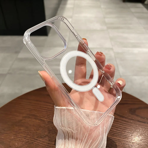 MagSafe Magnetic Clear Phone Case with Wireless Charging Ring