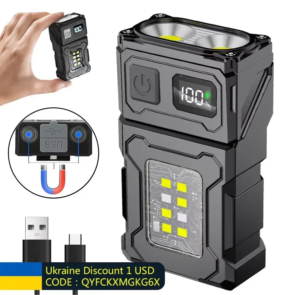 Mini Rechargeable Magnetic LED Flashlight