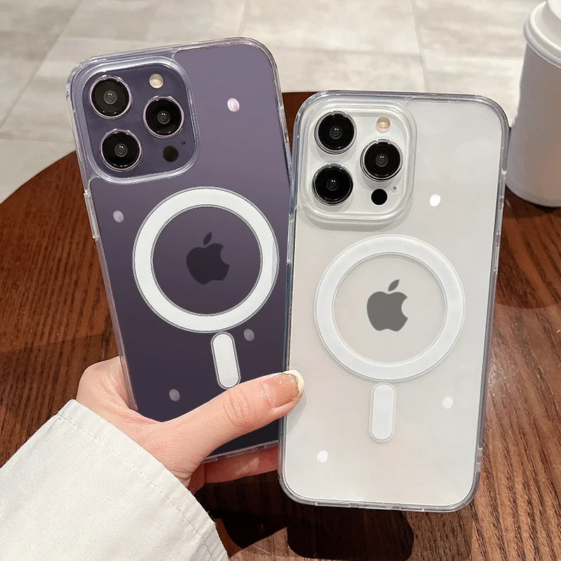 MagSafe Magnetic Clear Phone Case with Wireless Charging Ring