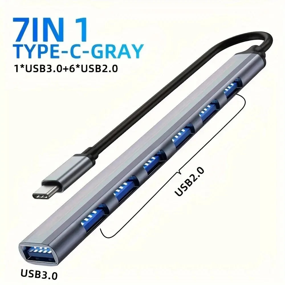 7-in-1 USB-C and USB-A Hub with USB 3.0