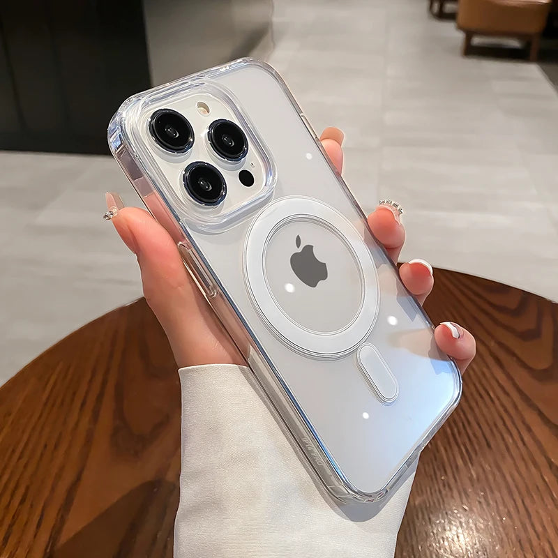 MagSafe Magnetic Clear Phone Case with Wireless Charging Ring