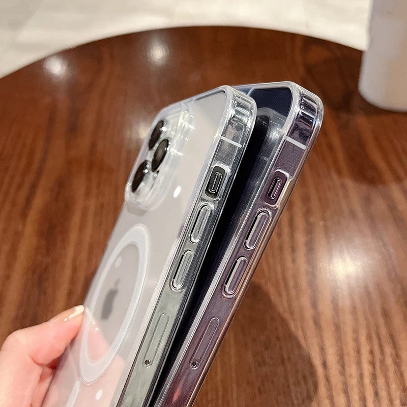 MagSafe Magnetic Clear Phone Case with Wireless Charging Ring