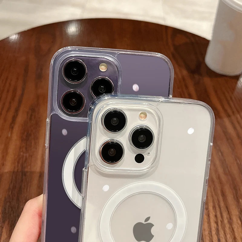 MagSafe Magnetic Clear Phone Case with Wireless Charging Ring
